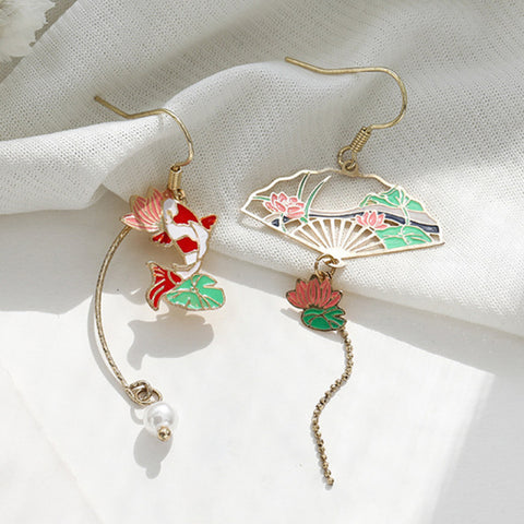 Korean Style Flower Cute Animal Dangle Earrings For Women
