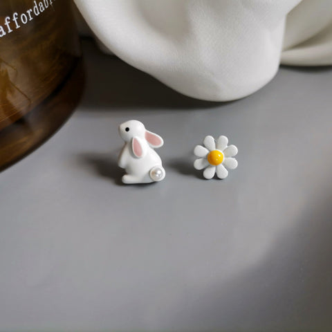 Korean Style Flower Cute Animal Dangle Earrings For Women