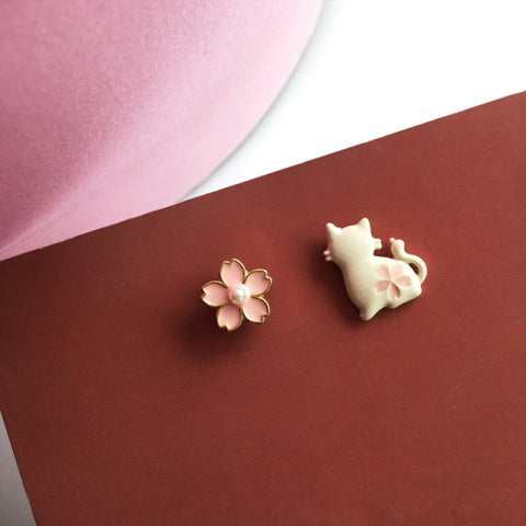 Korean Style Flower Cute Animal Dangle Earrings For Women