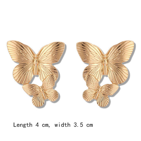 Retro Minimalist Square Irregular Stud Earrings for Women Opening Accessories