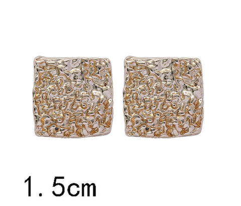 Retro Minimalist Square Irregular Stud Earrings for Women Opening Accessories