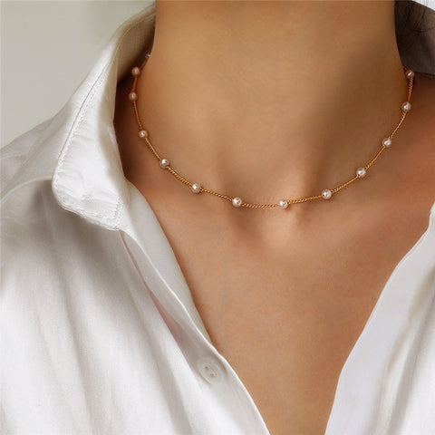 Neck Chain Kpop Pearl Choker Necklacer Goth ChockerJewelry