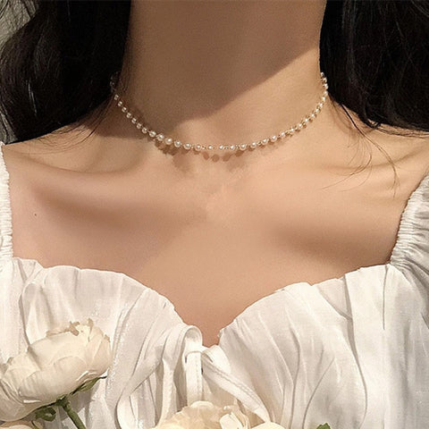 Neck Chain Kpop Pearl Choker Necklacer Goth ChockerJewelry