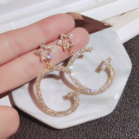 New Opal Crystal Pendant Earrings for Women