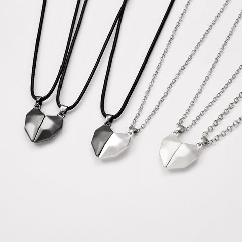 Magnetic Couple Necklace Friendship Heart Pendant