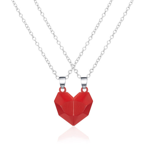 Magnetic Couple Necklace Friendship Heart Pendant