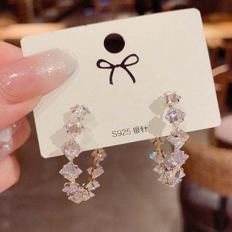 Korean pearl love tassel  long style earrings ladies