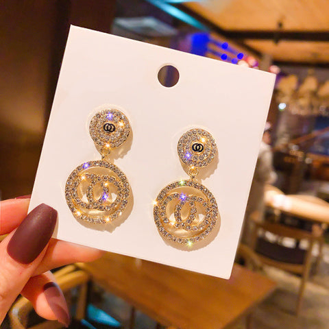 Korean pearl love tassel  long style earrings ladies