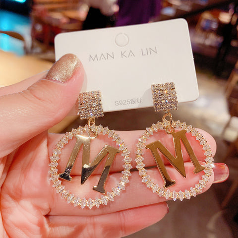 Korean pearl love tassel  long style earrings ladies