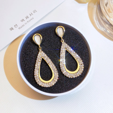 Korean pearl love tassel  long style earrings ladies