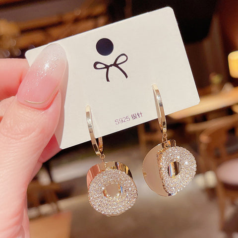 Korean pearl love tassel  long style earrings ladies