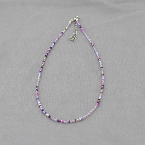 Simple Seed Beads Strand Choker Necklace Women String Collar