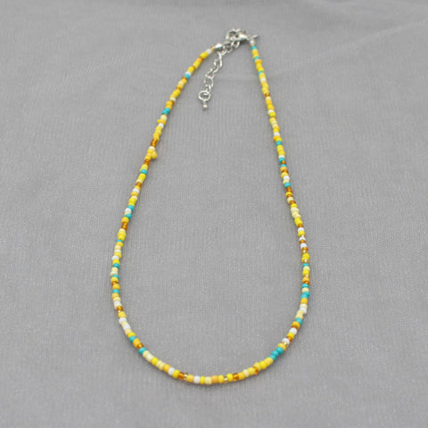 Simple Seed Beads Strand Choker Necklace Women String Collar