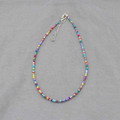 Simple Seed Beads Strand Choker Necklace Women String Collar