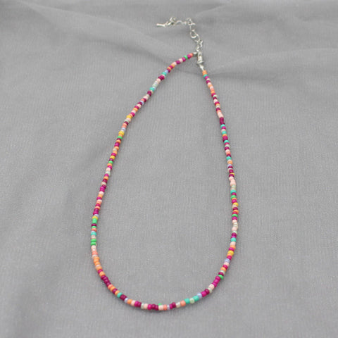 Simple Seed Beads Strand Choker Necklace Women String Collar