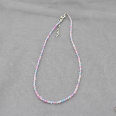 Simple Seed Beads Strand Choker Necklace Women String Collar