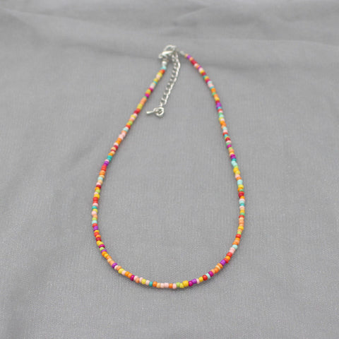 Simple Seed Beads Strand Choker Necklace Women String Collar