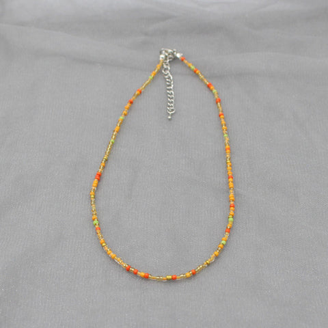 Simple Seed Beads Strand Choker Necklace Women String Collar