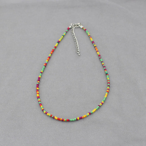 Simple Seed Beads Strand Choker Necklace Women String Collar