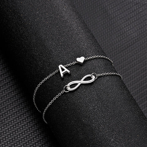 Summer New A-Z Letter Initial Anklets For Women  Foot Jewelry