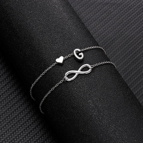 Summer New A-Z Letter Initial Anklets For Women  Foot Jewelry