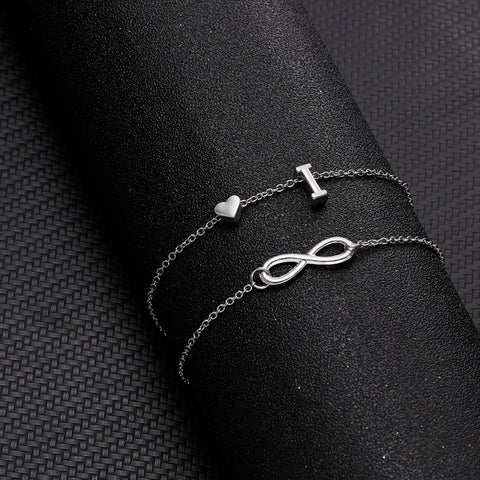Summer New A-Z Letter Initial Anklets For Women  Foot Jewelry