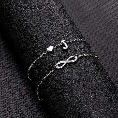 Summer New A-Z Letter Initial Anklets For Women  Foot Jewelry