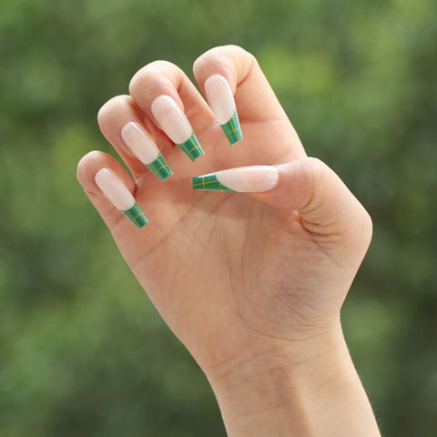 Long Ballerina False Love Pattern French Coffin Nails Inpluser