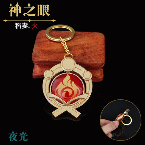Keychain Luminous Element Weapons Eye Of Original God Toy KeyRing