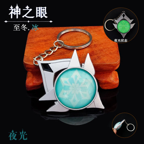 Keychain Luminous Element Weapons Eye Of Original God Toy KeyRing