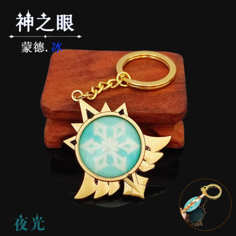 Keychain Luminous Element Weapons Eye Of Original God Toy KeyRing