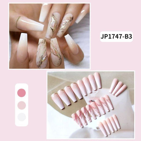 Long Coffin New Design False Full Cover Nails Inpluser