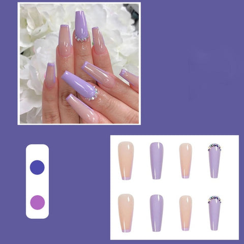 Long Coffin New Design False Full Cover Nails Inpluser