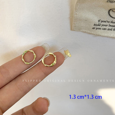 New Korean Metal Round Hoop Earrings for Women