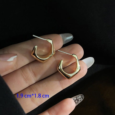 New Korean Metal Round Hoop Earrings for Women