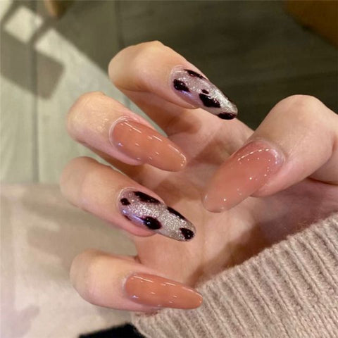 Long Ballerina False Love Pattern French Coffin Nails Inpluser