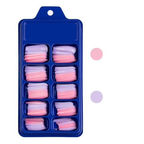 Wearable Full Cover Solid Color Pointed False Nail Inpluser