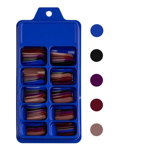 Wearable Full Cover Solid Color Pointed False Nail Inpluser