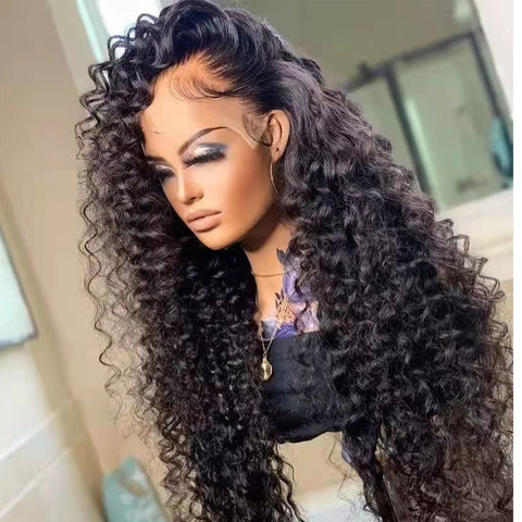 Loose Deep Wave HD Frontal Wigs for Women Curly Human Hair