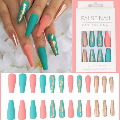 Long Coffin New Design False Full Cover Nails Inpluser