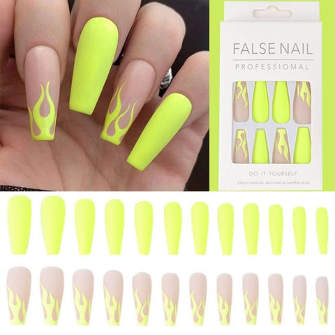 Long Coffin New Design False Full Cover Nails Inpluser