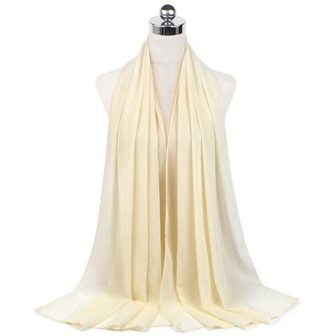 Muslim Chiffon Hijab Shawls Scarf Women Solid Color Head Wraps