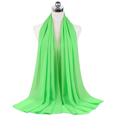 Muslim Chiffon Hijab Shawls Scarf Women Solid Color Head Wraps