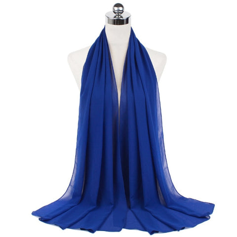 Muslim Chiffon Hijab Shawls Scarf Women Solid Color Head Wraps