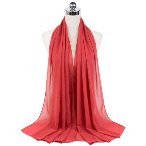 Muslim Chiffon Hijab Shawls Scarf Women Solid Color Head Wraps