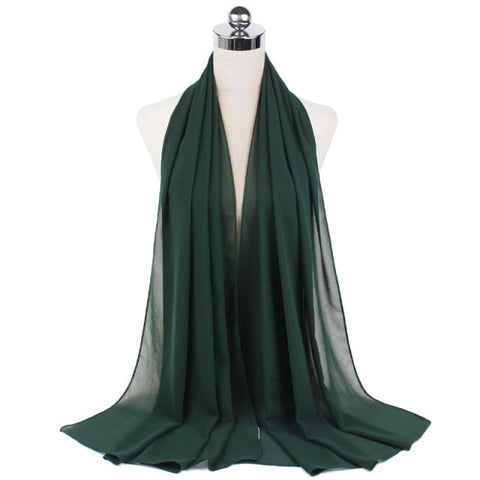Muslim Chiffon Hijab Shawls Scarf Women Solid Color Head Wraps
