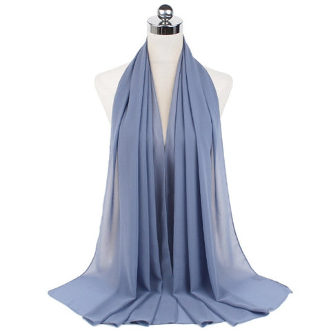 Muslim Chiffon Hijab Shawls Scarf Women Solid Color Head Wraps