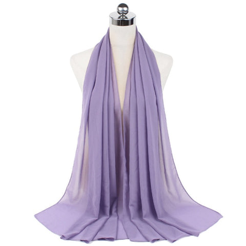 Muslim Chiffon Hijab Shawls Scarf Women Solid Color Head Wraps