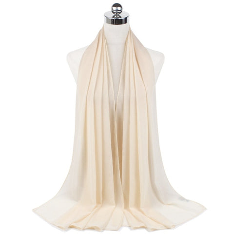 Muslim Chiffon Hijab Shawls Scarf Women Solid Color Head Wraps