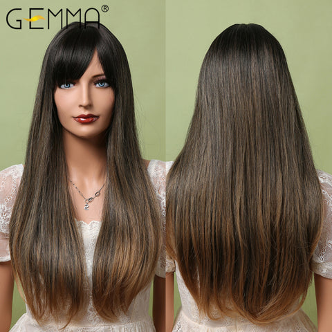 Long Straight Synthetic Wigs for Women Natural Wave Wigs